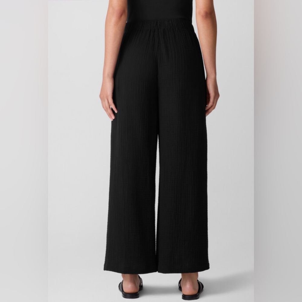 Eileen Fisher gauze wide leg pant sz Petite L - Picture 4 of 7